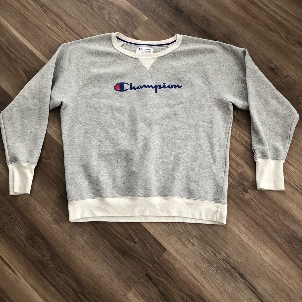 CHAMPION vintage gray crew neck sweater size XL could be unisex